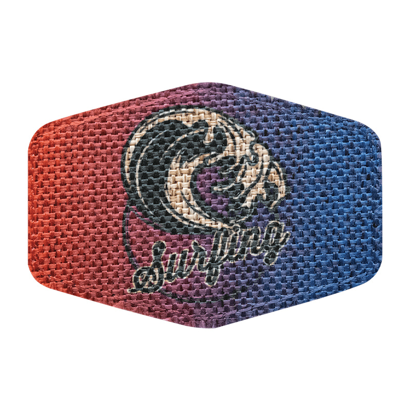3 1/2' x 2 1/2' Çuval Bezi Hex Yapışkanlı Süblimleştirilebilir Yama