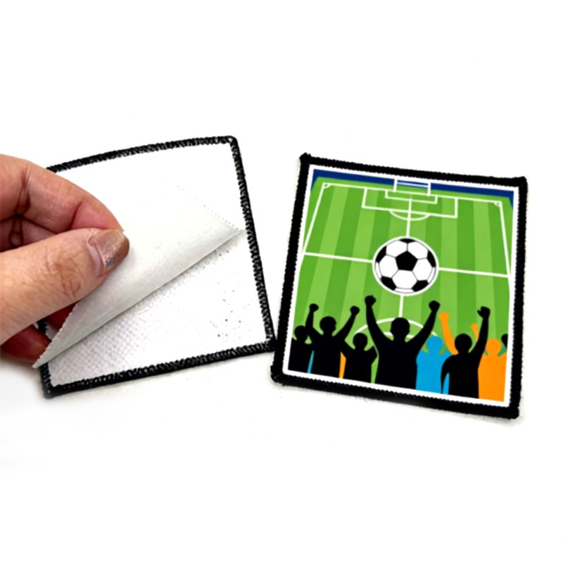 2 1/2' x 2 1/2' Yapışkanlı Kare Süblimasyon Kumaş Merrow Yaması