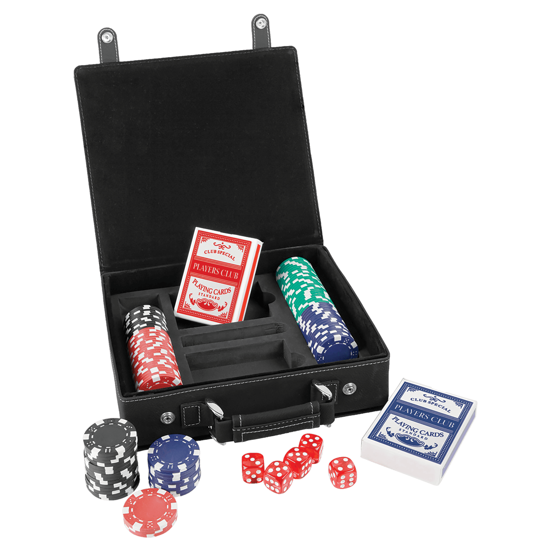 Lazerlenebilir Deri Poker, Kart ve Zar Setleri