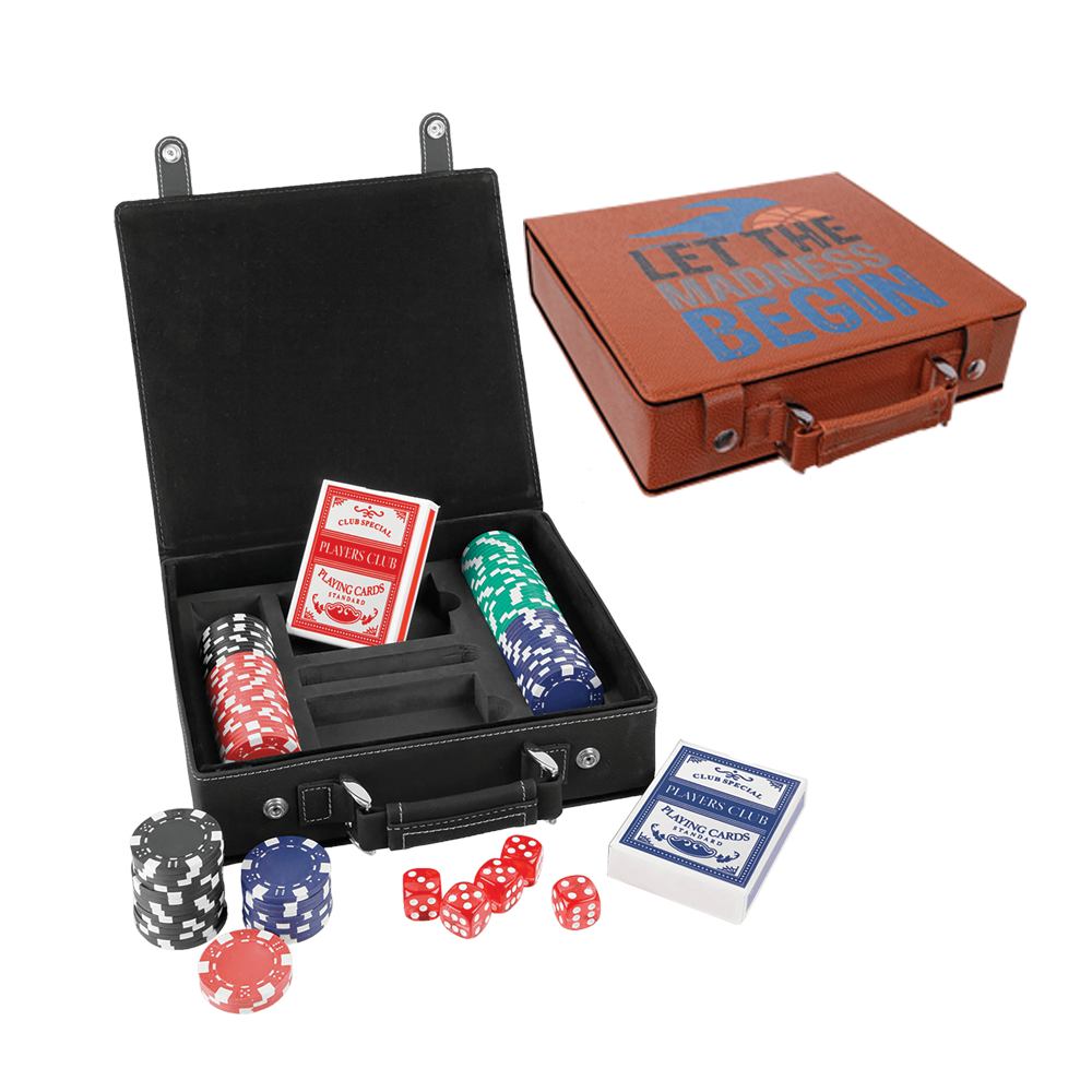 Lazerlenebilir Deri Poker, Kart ve Zar Setleri