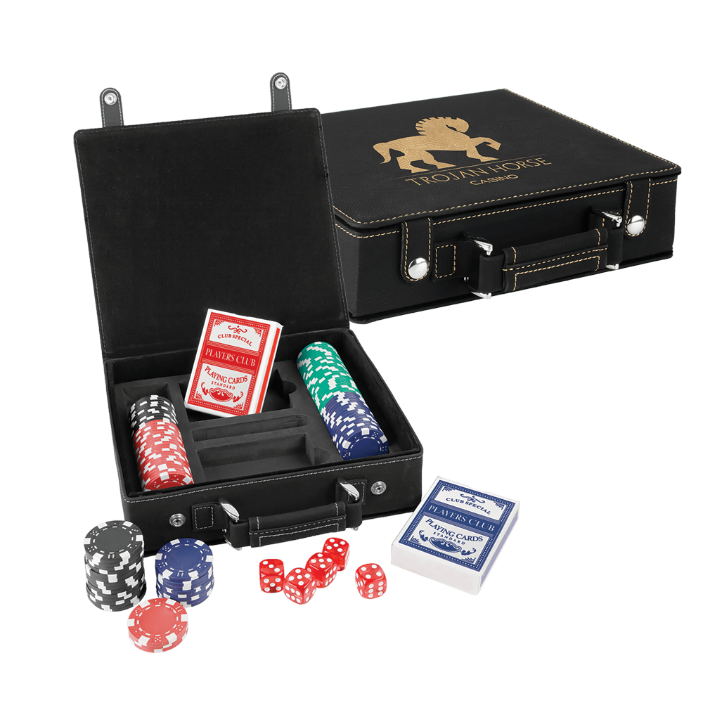 Lazerlenebilir Deri Poker, Kart ve Zar Setleri