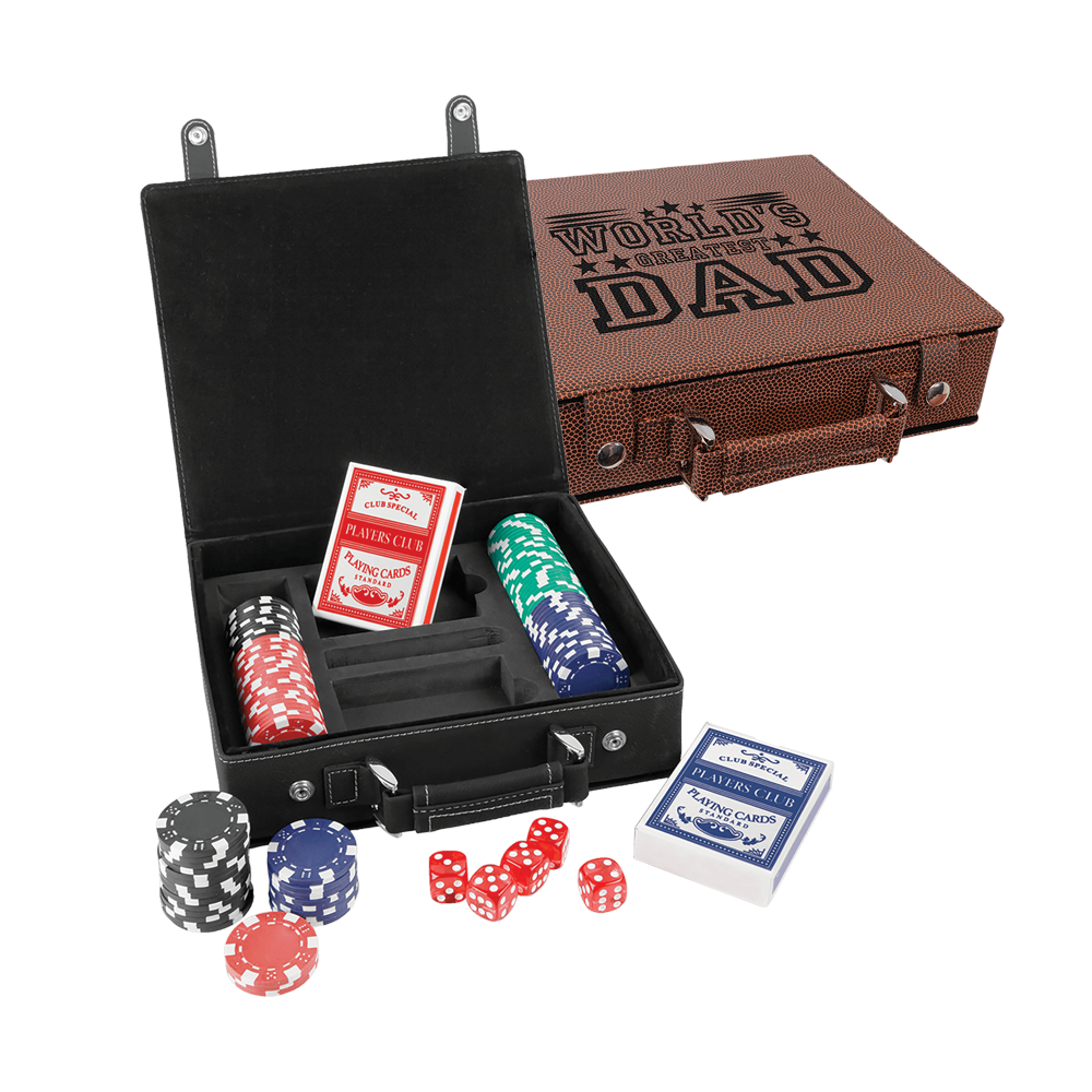 Lazerlenebilir Deri Poker, Kart ve Zar Setleri