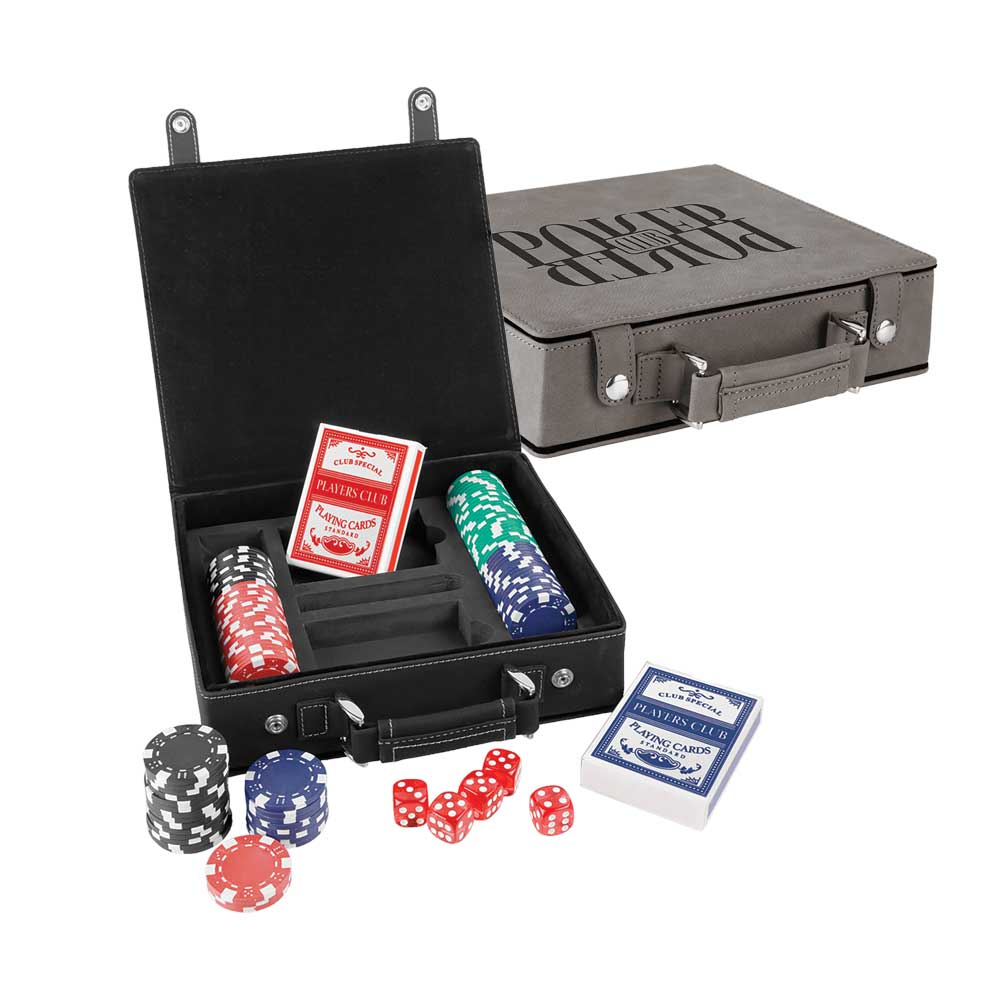 Lazerlenebilir Deri Poker, Kart ve Zar Setleri