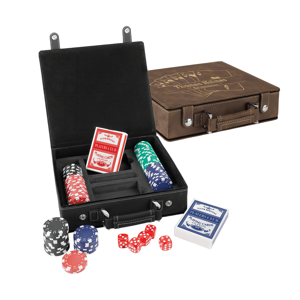 Lazerlenebilir Deri Poker, Kart ve Zar Setleri