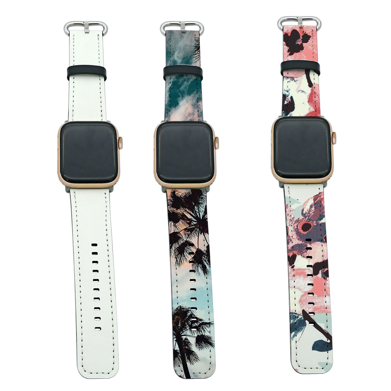 4/5-40mm Serisi için Süblimasyon PU Deri Apple iWatch Kordonlar 4/5-40mm Serisi için Süblimasyon PU Deri Apple iWatch Kordonlar