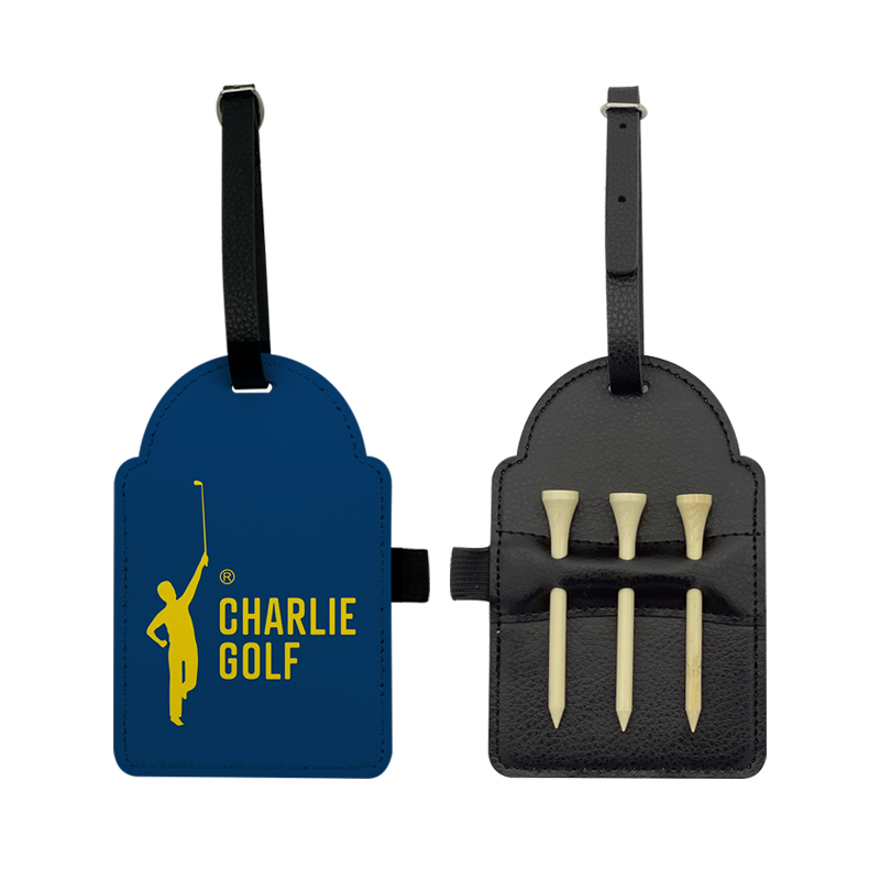 Süblimasyon Suni Deri Golf Çantası Etiketi ve 3 Ahşap Tee Süblimasyon Suni Deri Golf Çantası Etiketi ve 3 Ahşap Tee