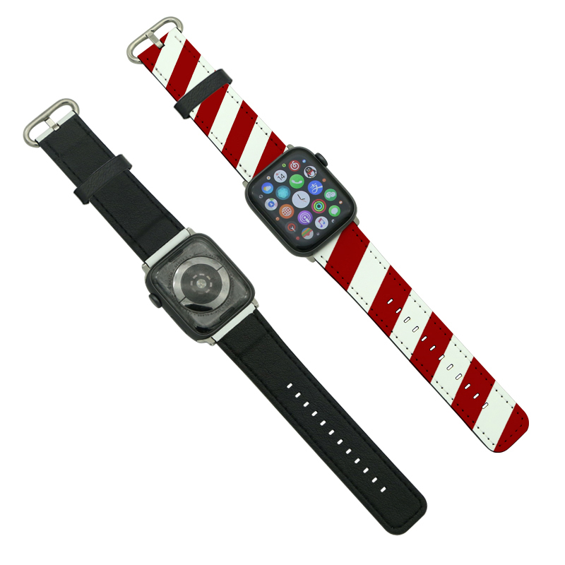 4/5-40mm Serisi için Süblimasyon PU Deri Apple iWatch Kordonlar 4/5-40mm Serisi için Süblimasyon PU Deri Apple iWatch Kordonlar