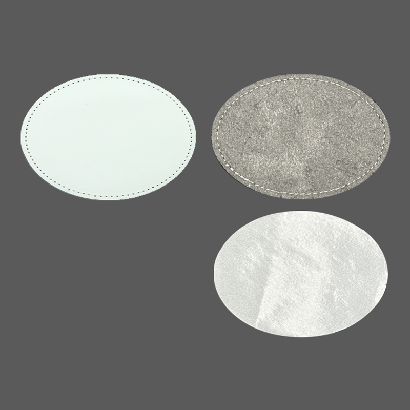 3' x 2' Yapışkanlı Oval Süblimasyon Deri Yamalar